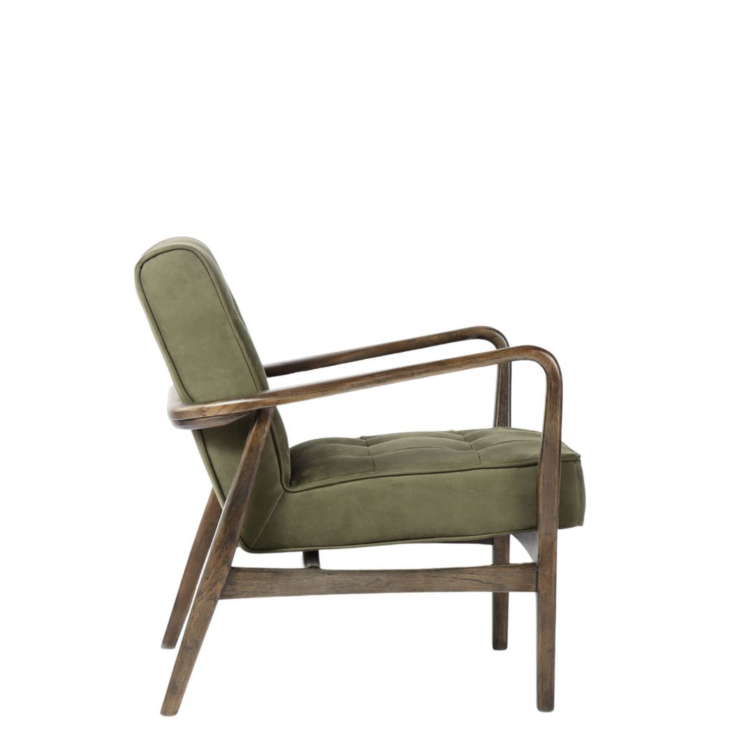 VALENTINO OCCAISIONAL CHAIR FABRIC WITH DARK OAK FRAME image 2